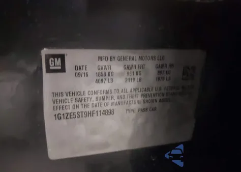 2017 Chevrolet Malibu 1Lt z USA, uszkodzony, nr VIN 1G1ZE5ST9HF114898